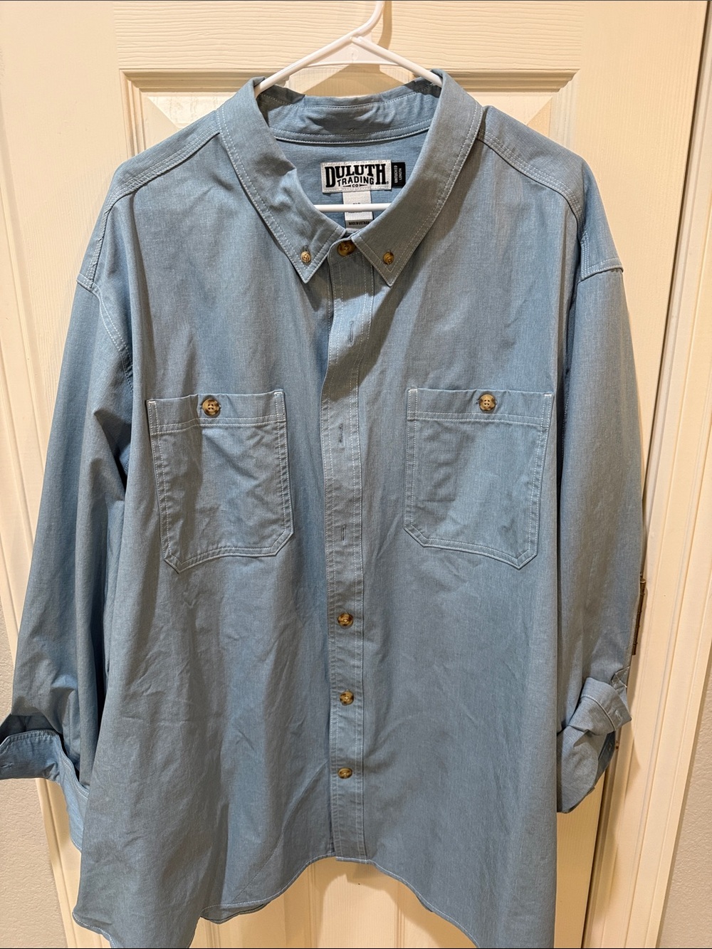 Duluth Trading Co Light Blue Button-Down Work Shirt - Men's